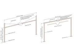 hoogtebegrenzer,HxB 2200-3570x3850-5200mm,paal rood/wit