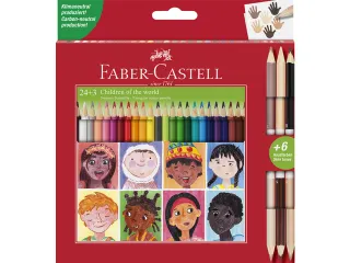 Kleurpotlood Faber-Castell Driekant karton etui 24+3 stuks Children of - 1