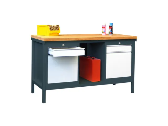 werkbank,HxBxD 900x2000x700mm,onderstel/romp RAL7035,front RAL5010