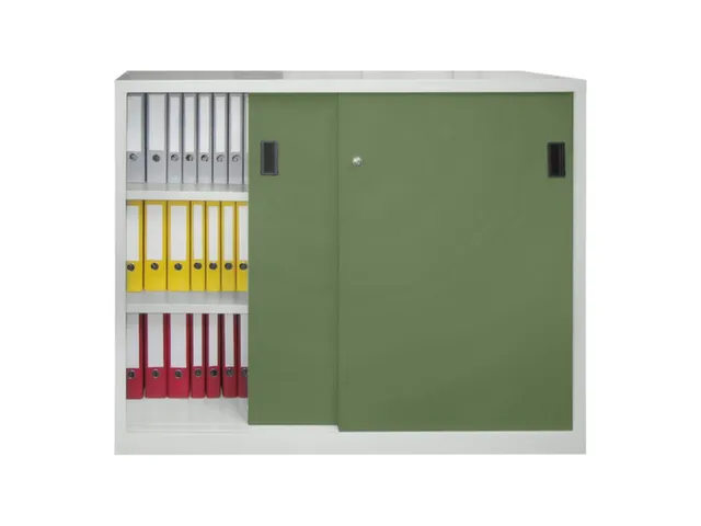 schuifdeurkast,HxBxD 1200x1500x600mm,RAL7035,front RAL6011