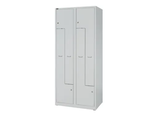 Z-garderobekast,HxBxD 1850x800x500mm,vak B 400mm,cil.-slot,sokkel