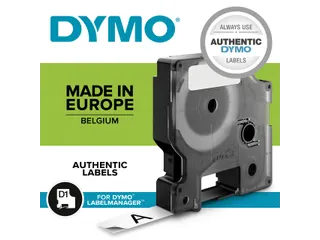 Labeltape Dymo 45803 LabelManager D1 polyester 19mm zwart op wit - 9