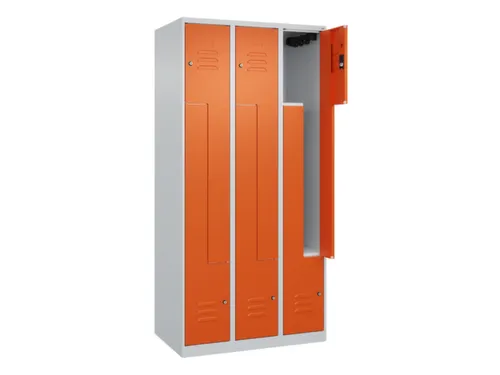Z-garderobekast,HxBxD 1850x900x500mm,vak B 150/300mm,cil.-slot