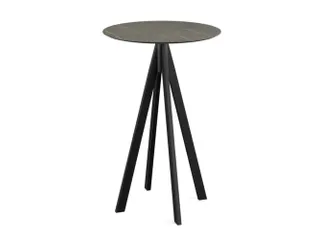 statafel,HxØ 1090x700mm,rond,4voeten zwart,blad HPL Midnight Marble - 1