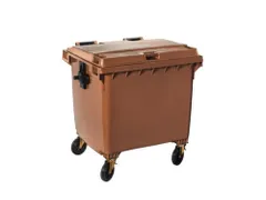 Contivia 4,vuilnisbak 4wielen 1100 L bruin