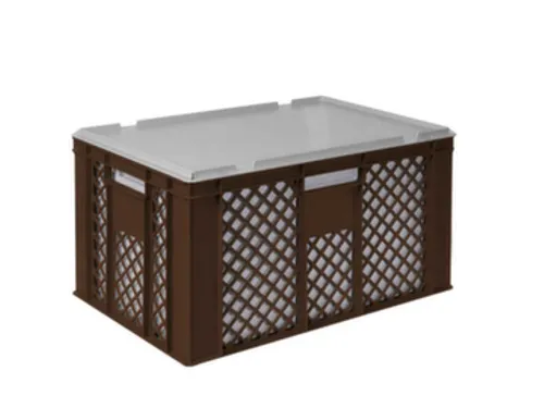 Euronorm-stapelbak,m. isoleerbox,HxLxB 320x600x400mm,63/35l,HDPE,bruin