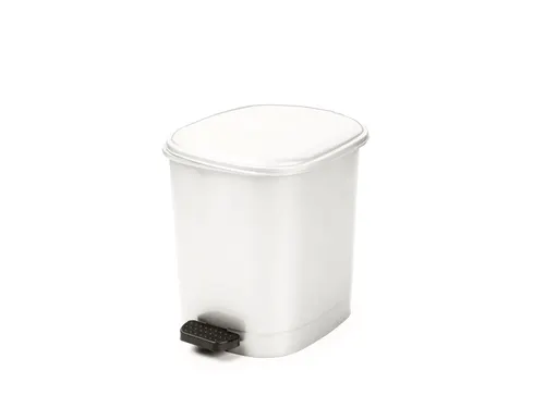 Rechthoekige Pedaalemmer 10 Liter Wit