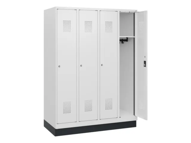 schoollocker,HxBxD 1630x1200x500mm,4vak,vak B 300mm,cil.-slot,sokkel
