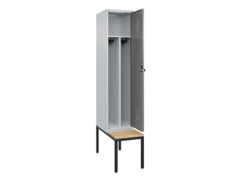 locker met bank,voor scheiding van kleding,HxBxD 2120x400x815mm,1vak