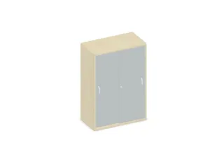 Schuifdeurkast 1150x800x430mm Romp Esdoorn Decor Front Lichtgrijs - 1