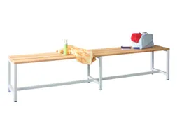 omkleedbank,LxD 2000x370mm,houten lijst beuken,onderstel RAL5010