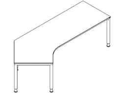 In hoogte verstelbaar hoekbureau 680-820x2570x1130mm eiken alu