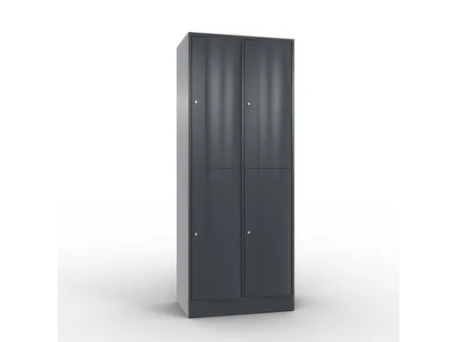 lockerkast 1950x770x540mm 2x2 vakken romp RAL7021 front RAL7021