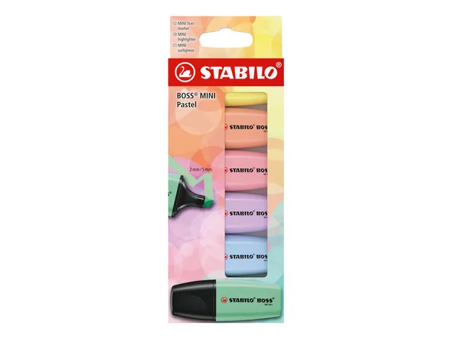 Surligneur STABILO BOSS Mini Pastel assorti 6 pièces