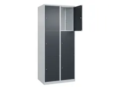 lockerkast,HxBxD 1850x800x500mm,2x3vakken,vak B 400mm,cil.-slot
