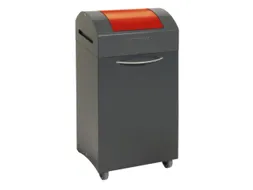 Afvalbak 60 Liter 790x380x320mm Plaatstaal 2 Wielen Klep Rood