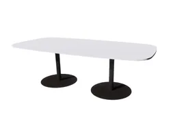 Linesto vergadertafel 240x120 deens ovaal krijtwit 25mm zwart