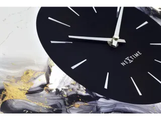 Wandklok NeXtime Marble Duo 48cm zilver metaal - 6