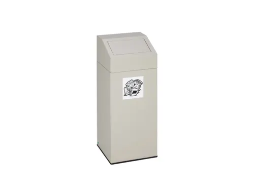 Afvalverzamelaar 45 liter HxBxD 790x320x320mm sticker restafval Grijs