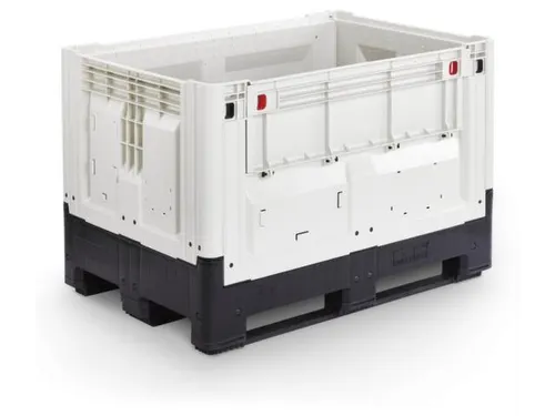 Palletbox,HxLxB 805x1200x800mm,565l,PE,zwart/ivoorkleurig
