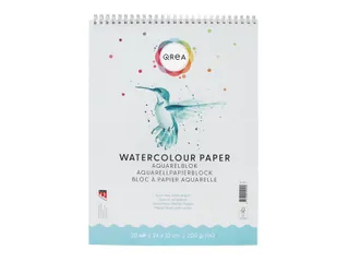 Aquarelblok Qrea 24x32 20 vel 200gr spiraal - 1