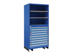 combikast,HxBxD 2100x1005x695mm,9lade(n),key lock,2xStalen bodem