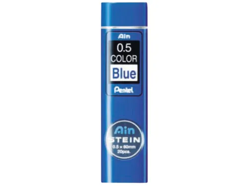 Potloodstift Pentel Ain Stein HB 0.5mm blauw koker à 20 stuks