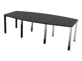 vergadertafel,HxBxD 740x2400x1200mm,vatvormig,CC-zwart - 3