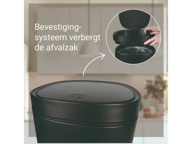 Afvalbak Desq 6130.09 Touch 30 liter RVS zwart