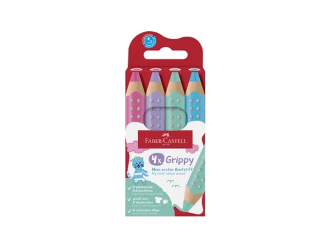 Crayons de couleur Faber-Castell Grippy XXL Jumbo étui en carton 4 pi
