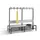 omkleedbank,HxLxD 1710x2000x760mm,HPL zilvergrijs,frame staal RAL7021
