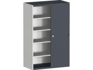 schuifdeurkast HxBxD 2000x1300x650mm stalen romp Ral7035 front Ral7016 - 1