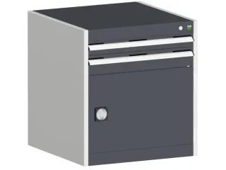 ladekast HxBxD 700x650x525mm 2laden RAL7035 front RAL7016 - 2