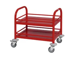 Serveerwagen,Draagverm. 80Kg,2Etage(S),Staaletage,Rood