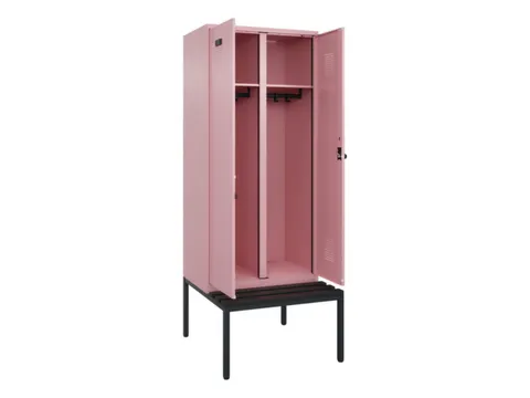 locker met bank,voor scheiding van kleding,HxBxD 2120x800x815mm,2vak