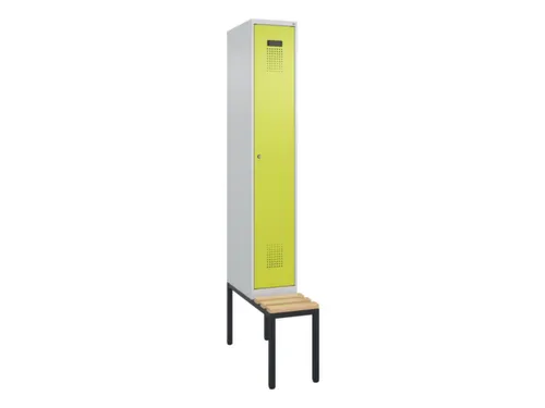 locker met bank,voor scheiding van kleding,HxBxD 2120x300x815mm,1vak