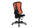 Siège Bureau Pivotant Assise Noir Dossier Maille Rouge Corail