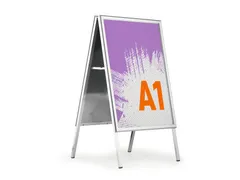 Stoepbord Aluminium Fold Outdooor A1 metaal zilver