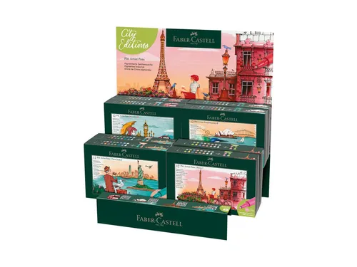 Tekenstift Faber-Castell Pitt Artist Pen Brush display steden New York