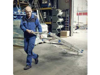 telescoop-platformladder,bordes HxBxD 2100-2600x500x450mm,aluminium - 2