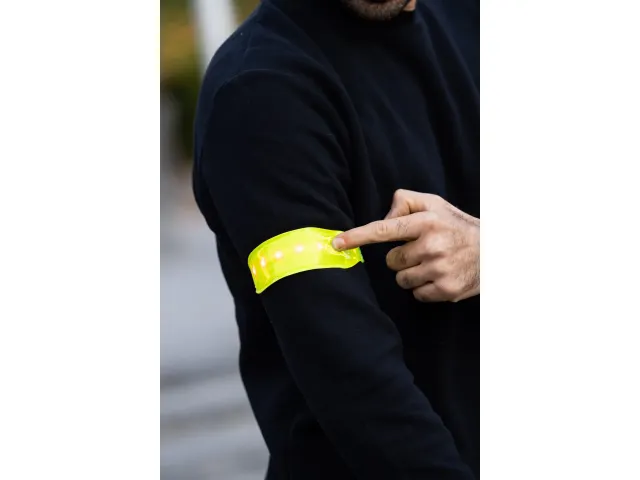 Lichtband Geel 5 Rode Leds Velcro Batterij