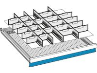 Indelingsmateriaal V. Front H 75mm 4gesleufde Lengte/21dwarsverdelers