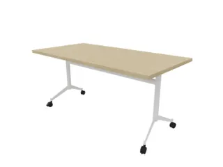 klaptafel,HxBxD 750x1600x800mm,hoekig,T-voet wit,ovale buis,blad eiken - 1