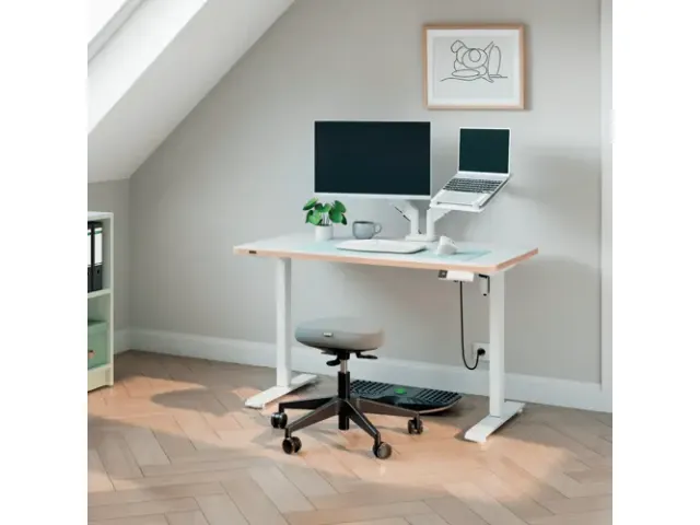 Ergo Zit/Sta bureau 120x70cm elektrisch op voet