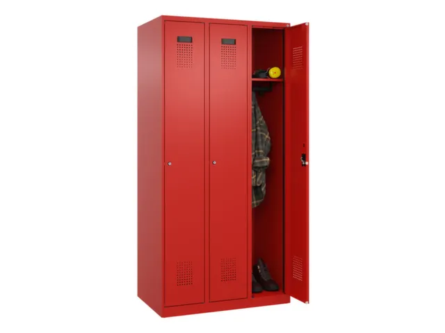 locker,HxBxD 1850x900x500mm,3vak,vak B 300mm,cil.-slot,staand op vloer