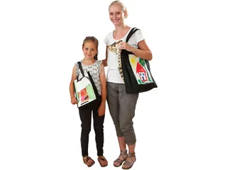 Tas Creativ Company 42x34x12cm met plastic voorkant zwart - 3