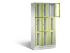 Lockerkast 1800x900x500mm 3x3 vakken Cilinderslot, Sokkel, RDS1108060