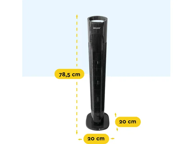 Torenventilator F500 zwart 79cm Stille Ventilator