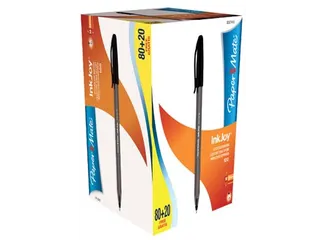 balpen InkJoy 100 met dop zwart doos 80 + 20 - 1