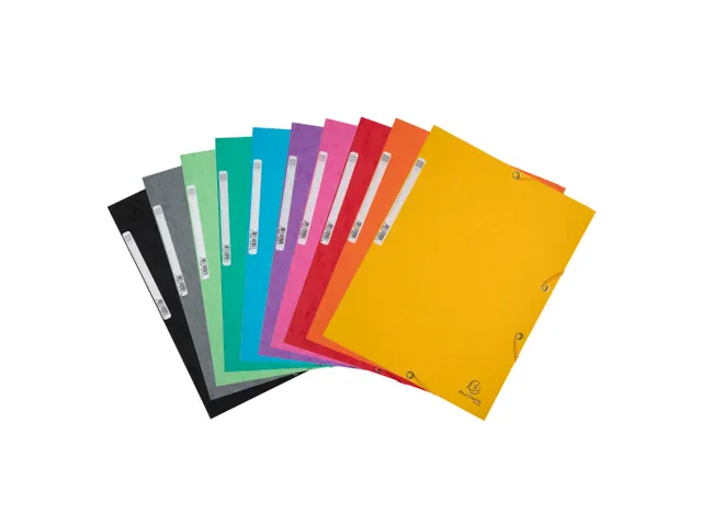 Chemises à élastiques carte lustrée 3 rabats - Couleurs assorties